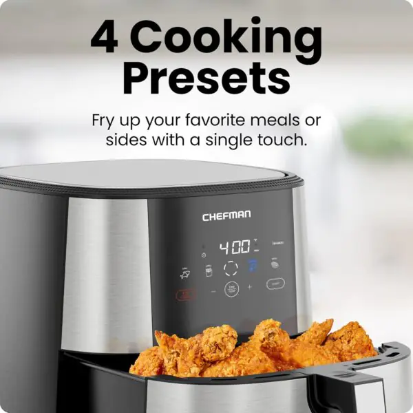 Chefman TurboFry-Touch Air Fryer, XL 8-Qt Family Size, One-Touch Digital Control Presets - Image 6