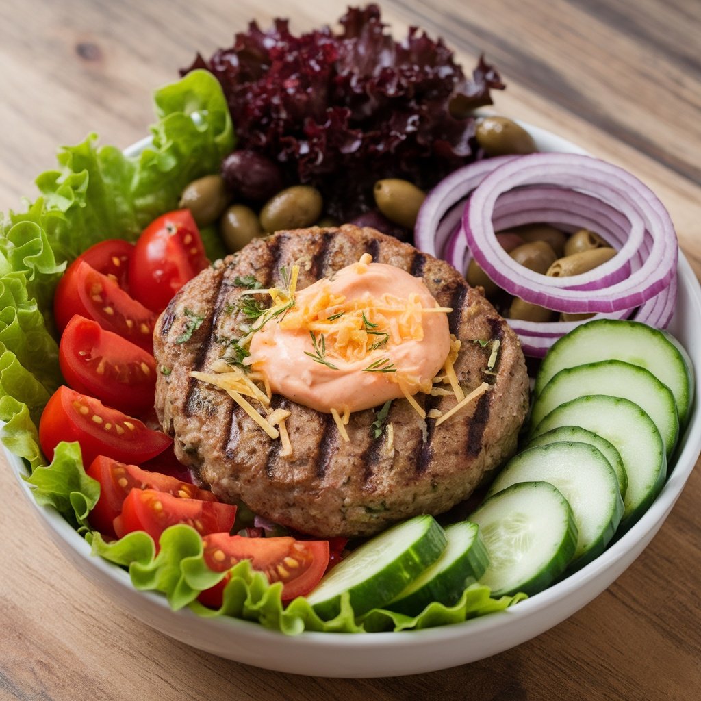 Healthy Loaded Burger Bowl Recipe