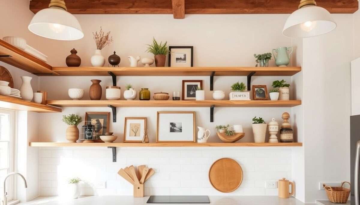 20 Open Kitchen Shelf Decor Ideas (Plus Styling Tips)