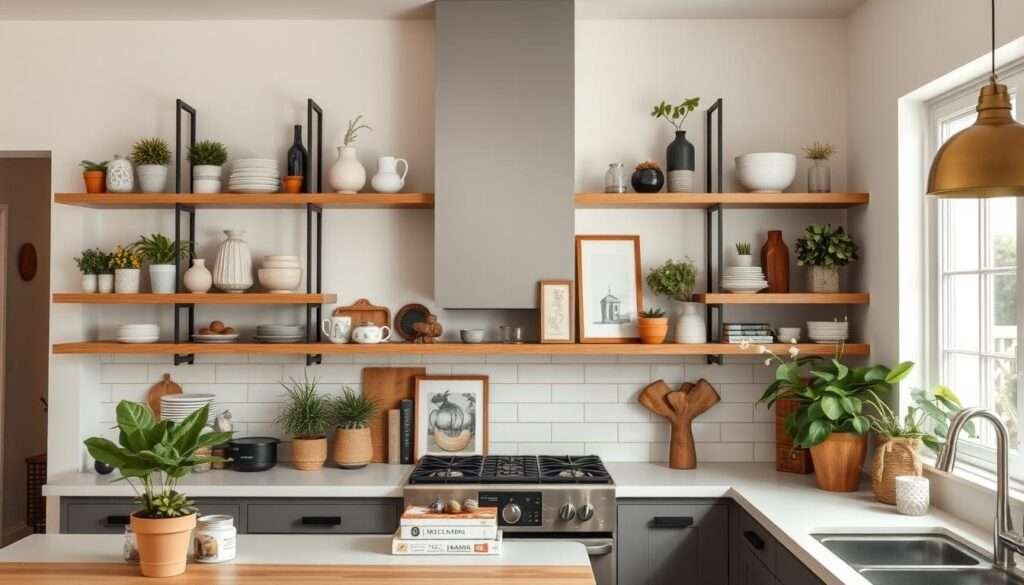 20 open kitchen shelf decor ideas