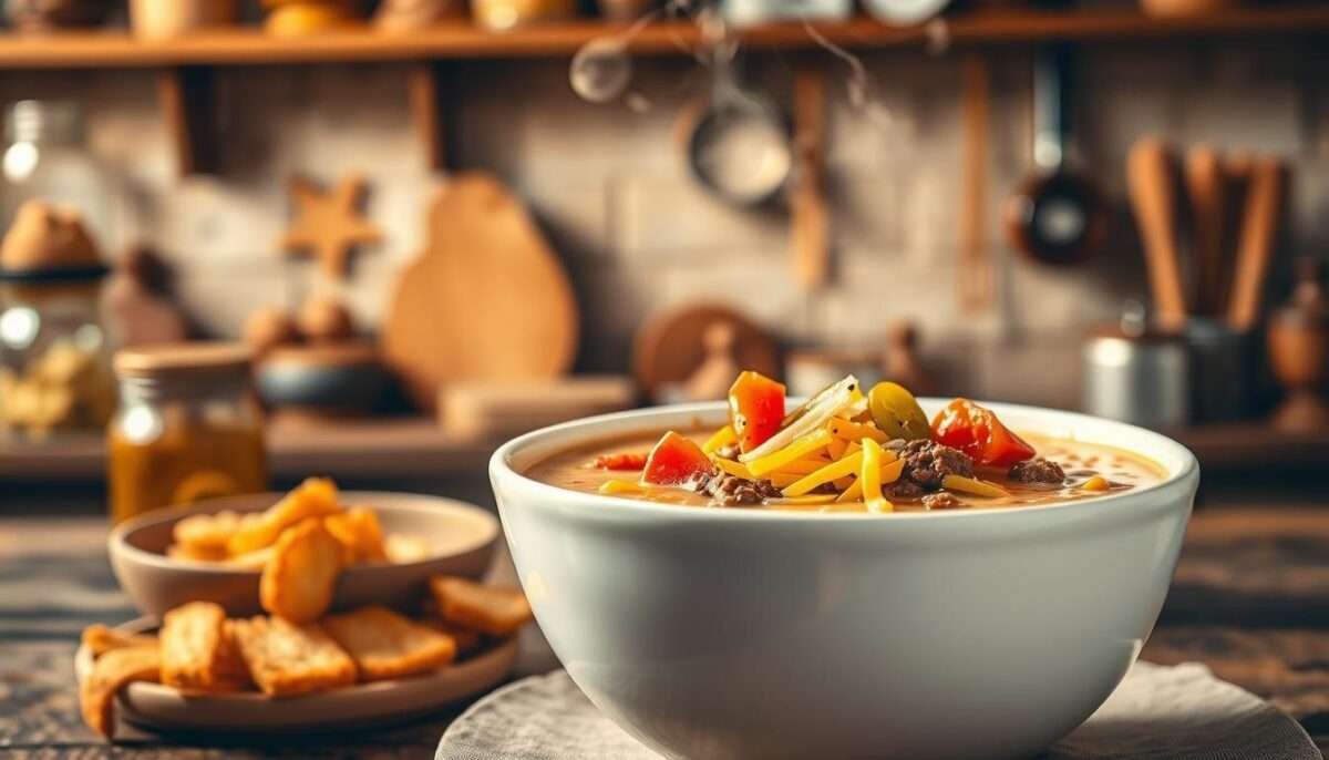 Cheeseburger Soup- The Most Delicious Soup!