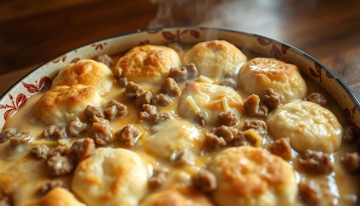 Decadent Biscuits and Gravy Casserole
