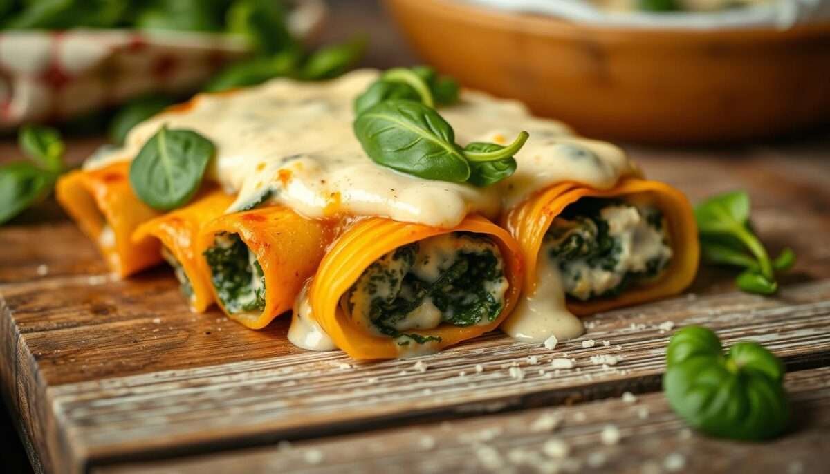 Easy Vegetarian Spinach and Cheese Manicotti Recipe