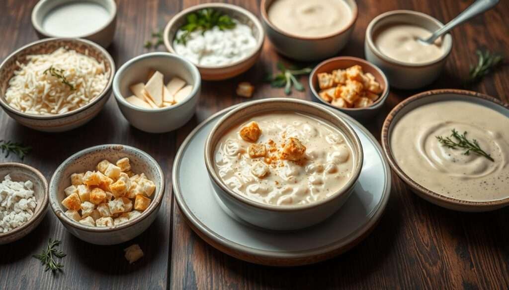 Recipe variations for creamy dish