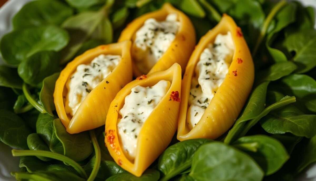 Ricotta Stuffed Shells with Spinach