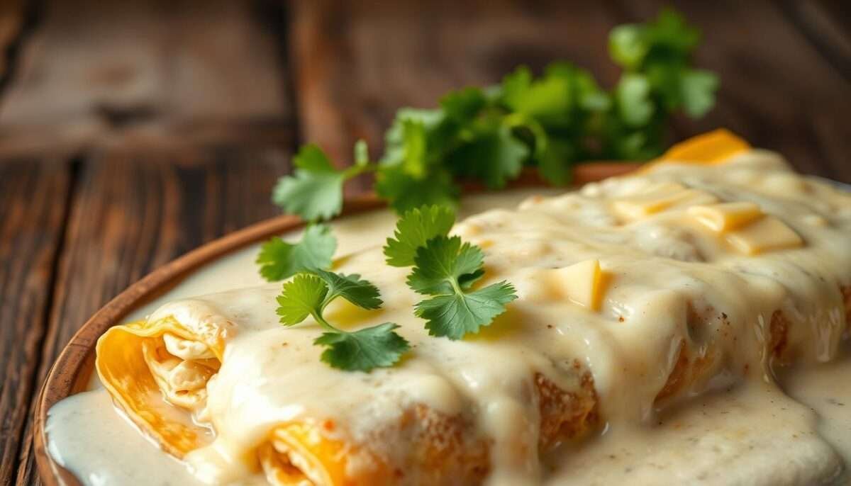 Sizzling White Chicken Enchiladas