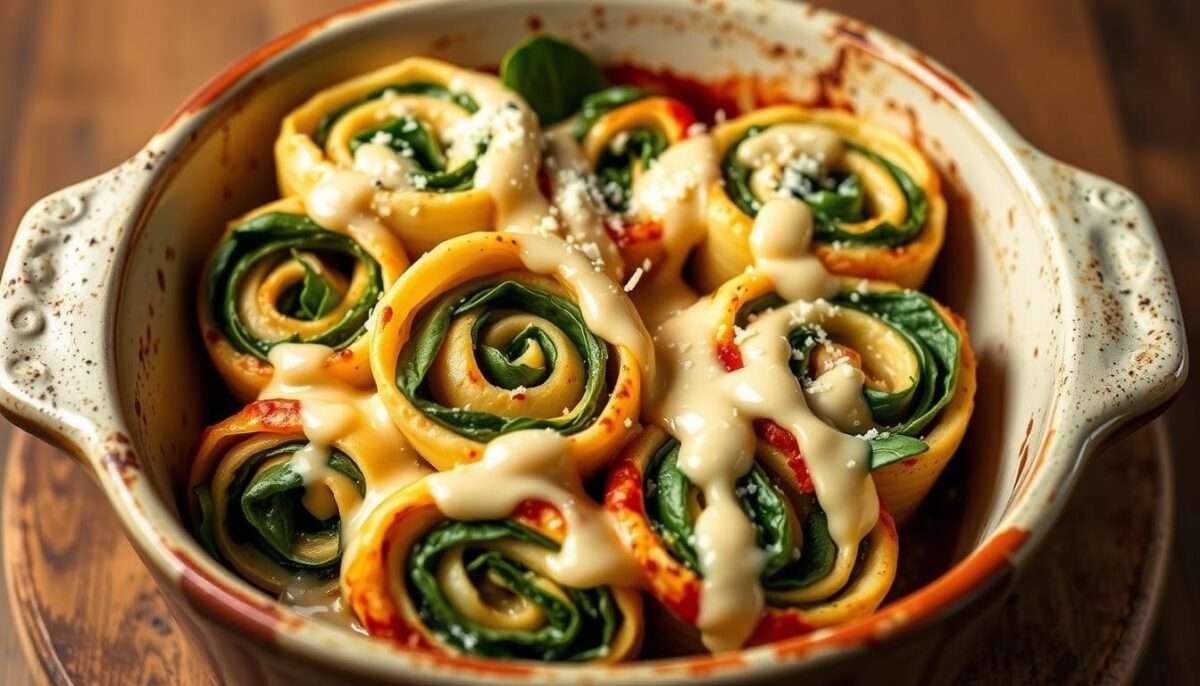 Spinach Lasagna Roll Ups