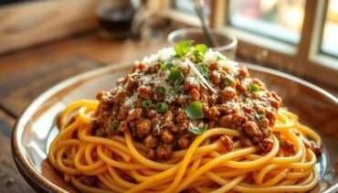Vegan Spaghetti Bolognese (Lentil Walnut "Meat")
