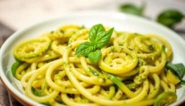 Vegan Zucchini Noodles with Avocado Pesto