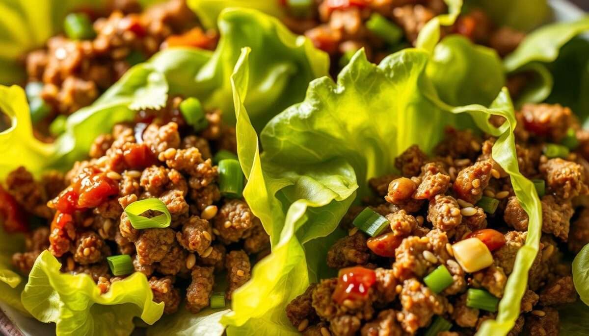 Asian-Style Ground Beef Lettuce Wraps