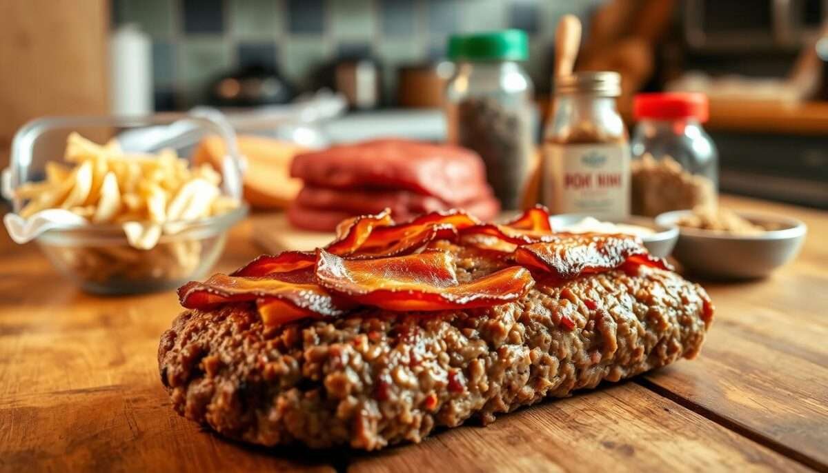 Keto Meatloaf (Bacon-Topped)