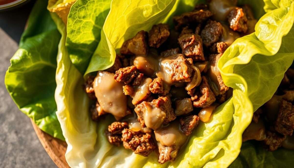 Philly Cheesesteak Lettuce Wraps
