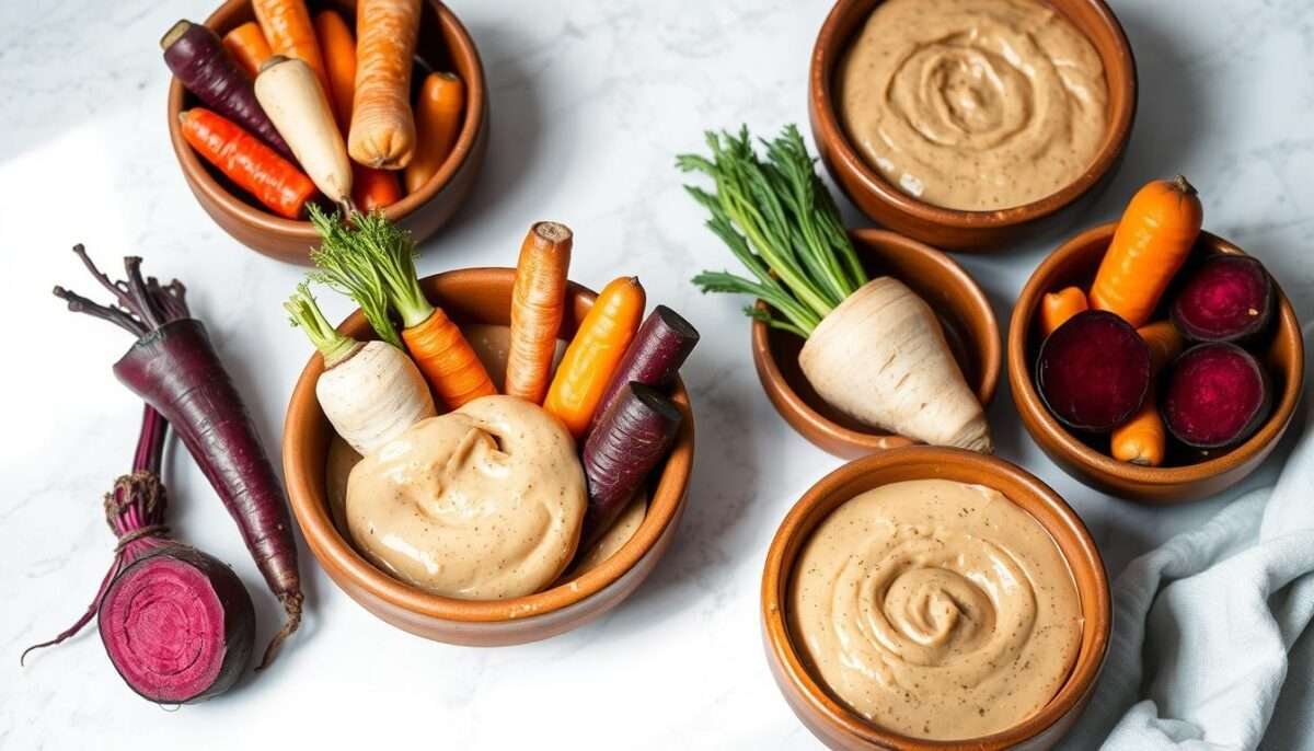 Root Vegetable Bowls with Peanut Sauce
