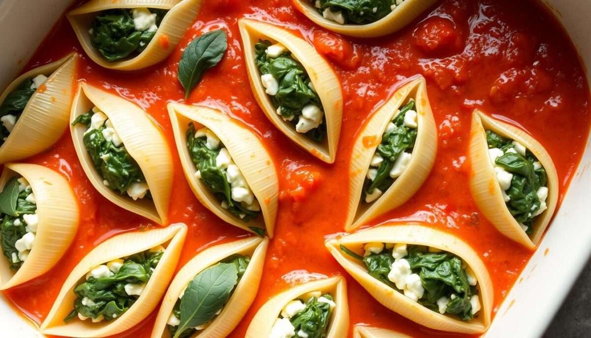 Spinach and Ricotta Stuffed Shells