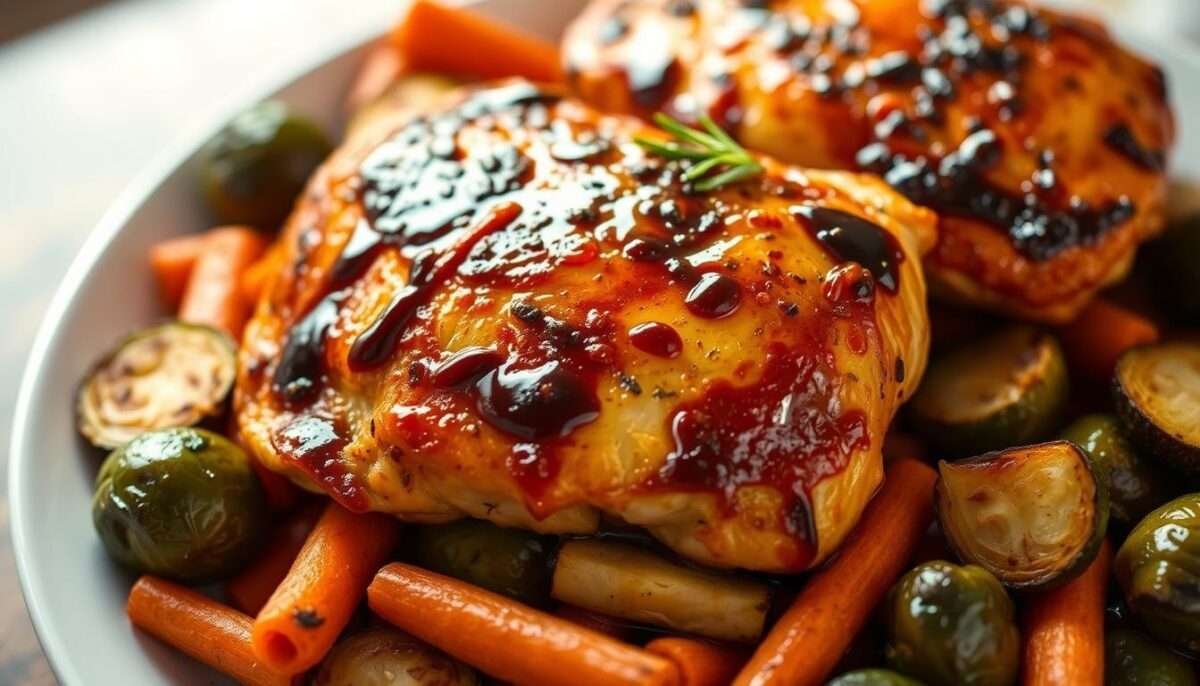 Easy Balsamic Glazed Chicken and Roasted Veggies (One-Pan Meal)