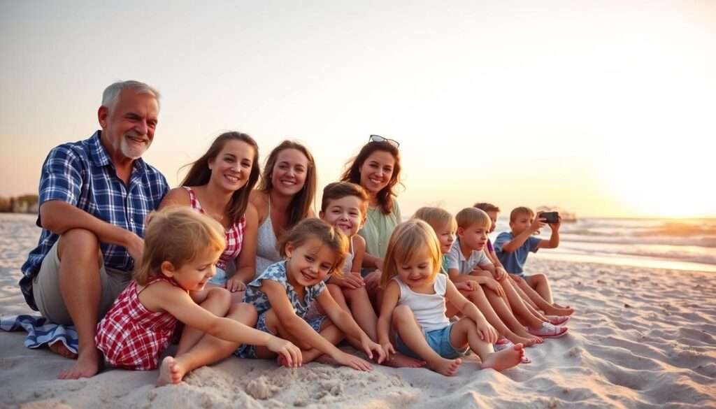 Family enjoying sunset at beach for 2025 Summer Bucket List
