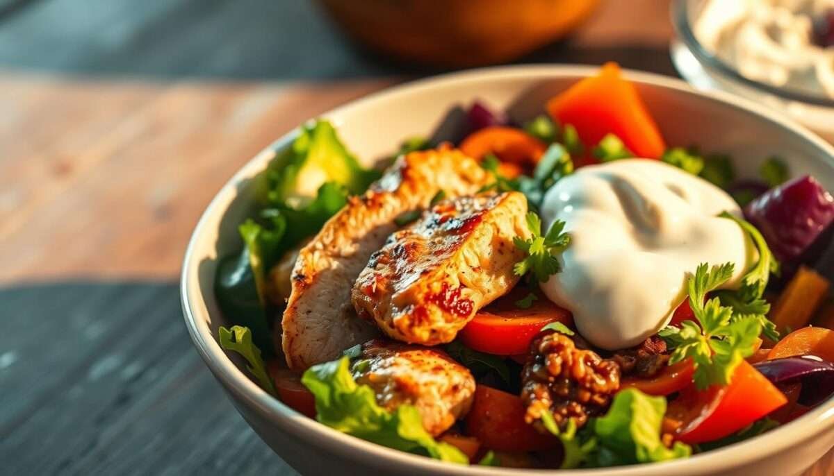 Healthy Chicken Shawarma Bowl with Yogurt Sauce – Meal Prep Friendly