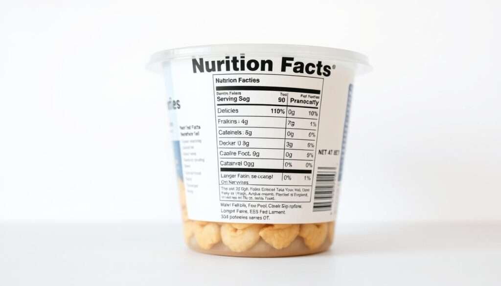 Highly detailed, high-resolution image of a healthy egg roll bowl nutrition facts label. The label is presented in a clean, minimalist style against a plain white background, with a soft, diffused lighting that emphasizes the clarity of the information. The label features a bold title, followed by precise macro and micronutrient values, as well as the serving size and number of servings per container. The design is balanced and easy to read, conveying the nutritional profile of the egg roll bowl in a professional, accessible manner.