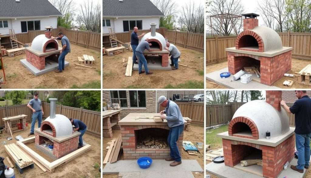 Step-by-step installation of a wood-fired pizza oven in an outdoor kitchen Step-by-step installation of a wood-fired pizza oven in an outdoor kitchen