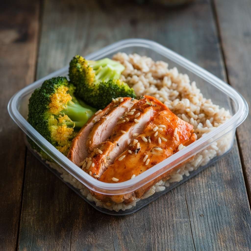 Teriyaki Chicken Meal Prep with rice and broccoli