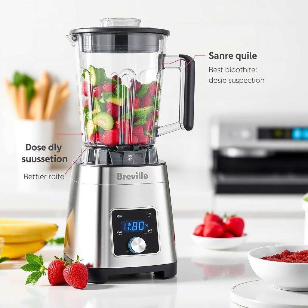Breville Super Q blender for smoothies with noise suppression Breville Super Q blender for smoothies with noise suppression