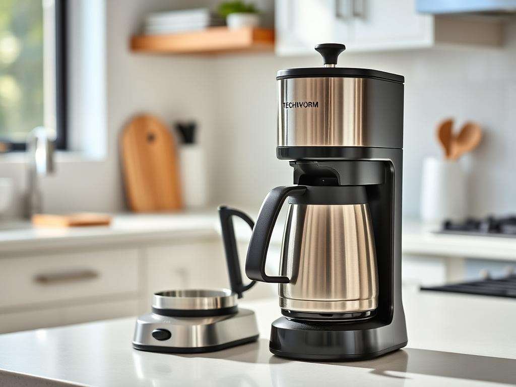 Technivorm Moccamaster KBT Coffee Maker with thermal carafe in a modern kitchen Technivorm Moccamaster KBT Coffee Maker with thermal carafe in a modern kitchen