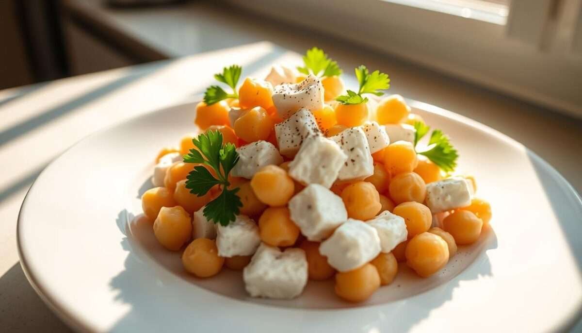 Cottage Cheese and Chickpeas Salad - Easy Salad Recipe