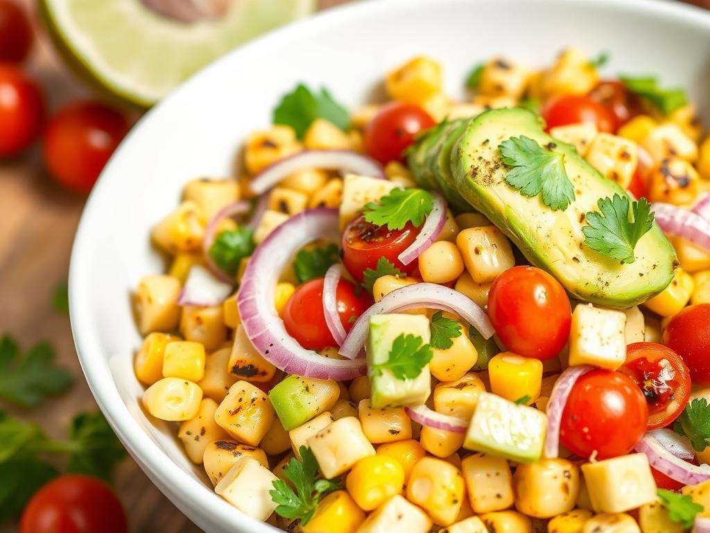 Grilled Corn Salad with Avocado and Lime