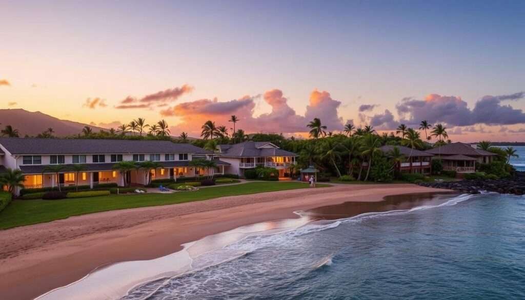 Napili Kai Beach Resort beachfront view, a charming option for couples in Maui