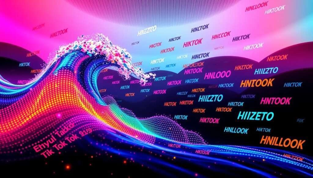 A vibrant digital landscape showcasing the power of audio, hashtags, and trends. In the foreground, a dynamic wave of colorful sound visualizations pulsing with energy, reflecting the rhythmic beats of a viral TikTok track. Surrounding this central element, a swirling array of hashtags in various bold typography styles, each one a gateway to a world of discovery and engagement. In the background, a sleek, minimalist interface with subtle gradients and geometric patterns, hinting at the technological underpinnings that drive the rapid spread of content on social media. Evoking a sense of momentum and the thrill of being at the forefront of emerging trends, this image captures the essence of how to harness the power of audio, hashtags, and trends to achieve rapid success on TikTok.