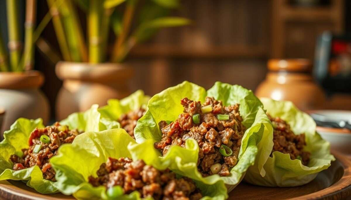 Asian-Style Ground Beef Lettuce Wraps
