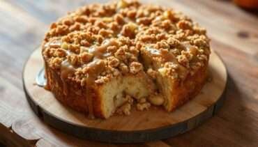 Apple Crumb Cake – Topped with Cinnamon Apple Drizzle