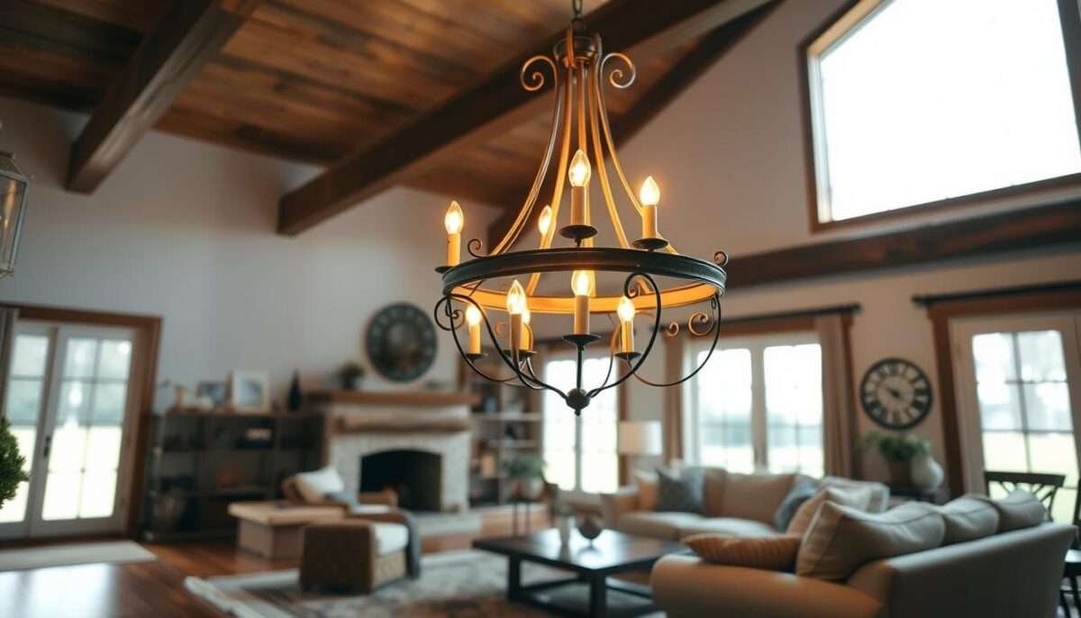 Farmhouse Living Room Lighting Ideas | Chandeliers, Lamps & Fixtures
