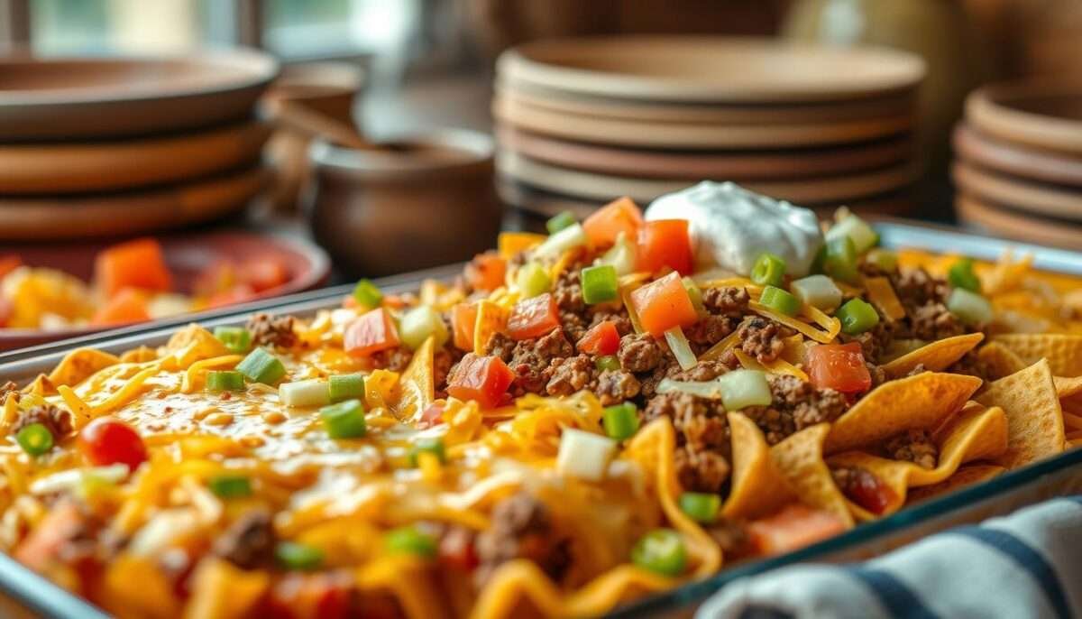 Indulge in the ultimate comfort food with our Walking Taco Casserole recipe