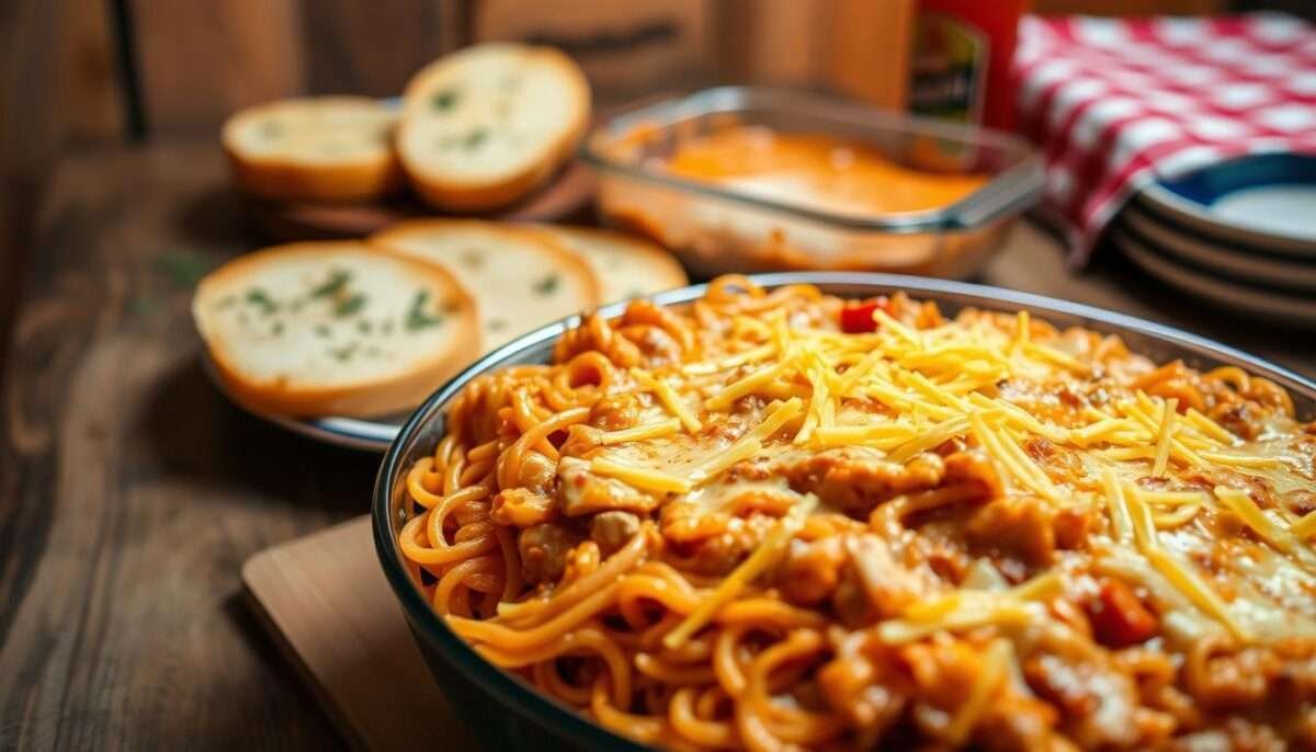 Irresistible Spicy Southern Chicken Spaghetti Casserole