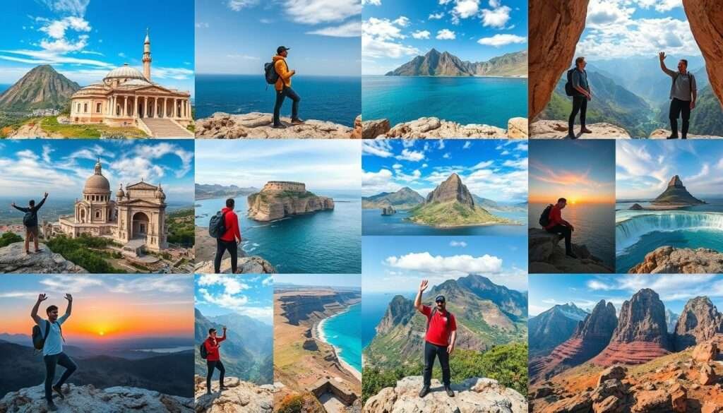 Travel photography poses and cropping ideas collage