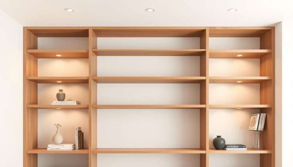 built-in shelving