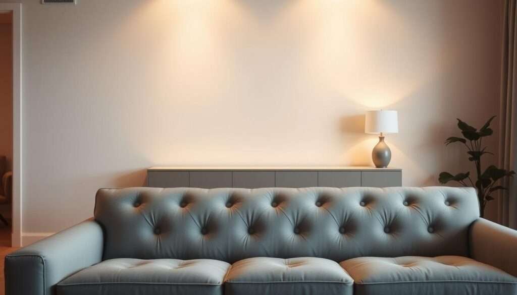 console behind sofa living room