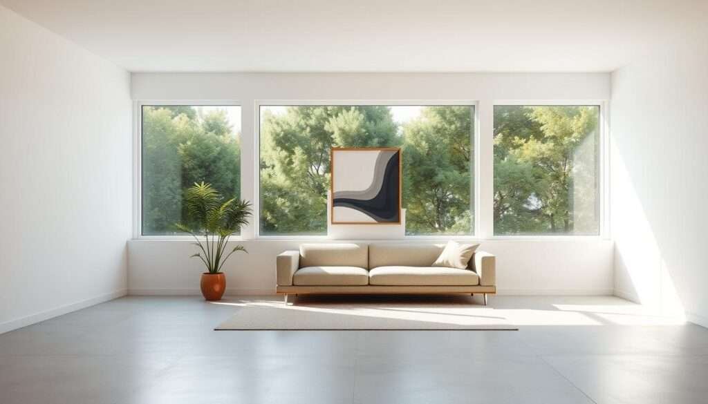 photorealistic minimalist living room