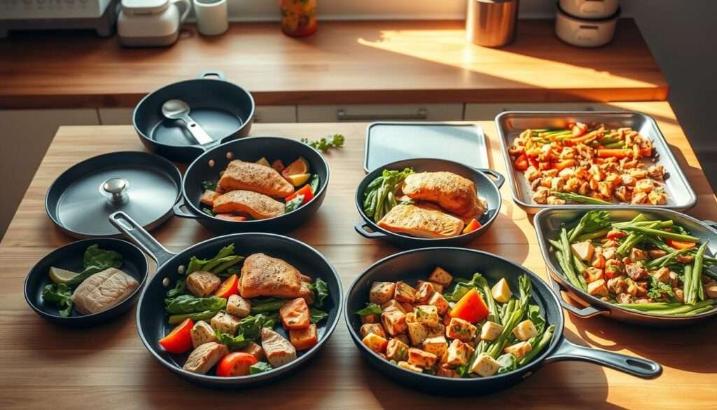 skillets sheet pans protein