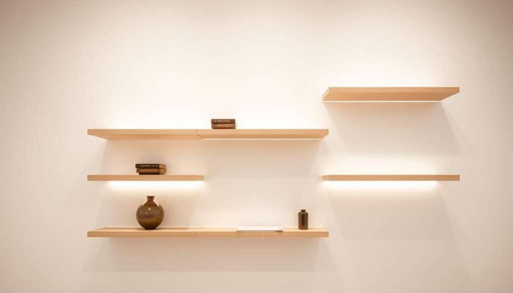 wall-mounted shelves