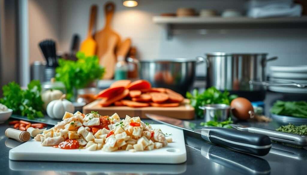 outils et ingrédients poulet chorizo