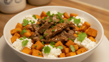 Hot Honey Beef & Sweet Potato Cottage Cheese Bowl That Actually Keeps You Full