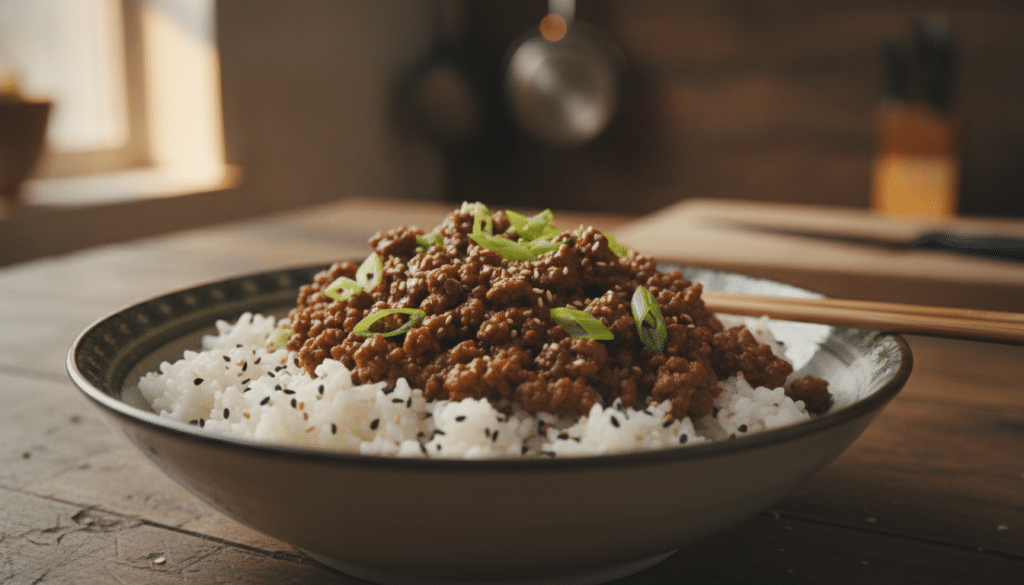 Korean beef bowl recipe with ground beef Korean beef bowl recipe with ground beef