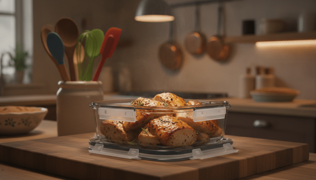 Storing turkey leftovers in an airtight container Storing turkey leftovers in an airtight container