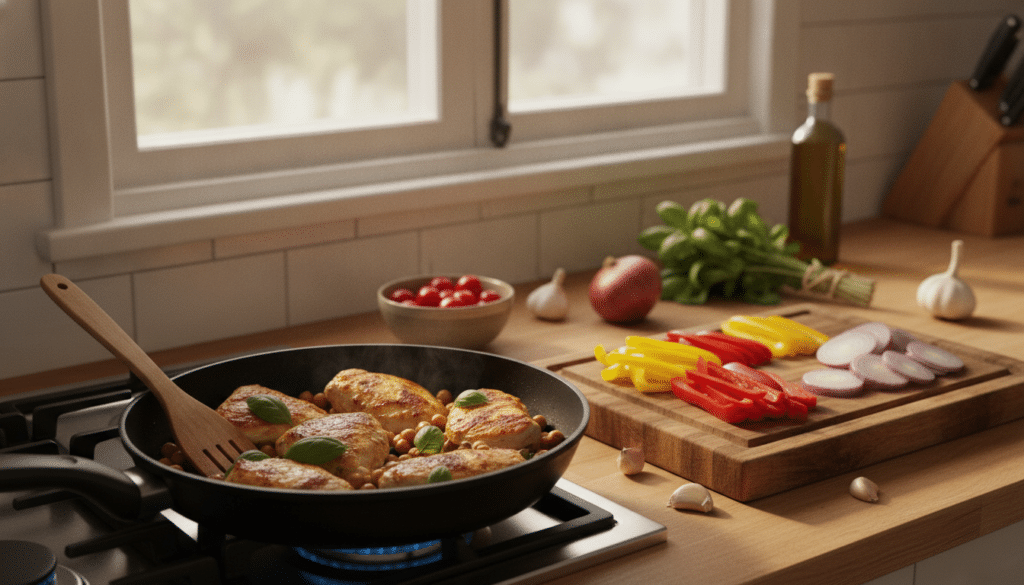 chicken skillet preparation chicken skillet preparation