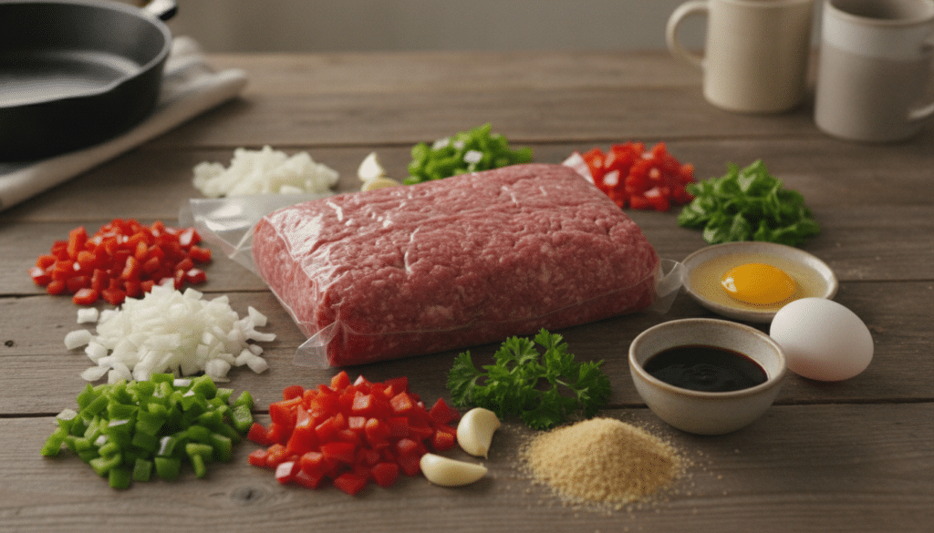 fresh ingredients for ground beef meatloaf fresh ingredients for ground beef meatloaf